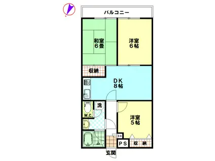 コアロード成増(3DK/4階)の間取り写真