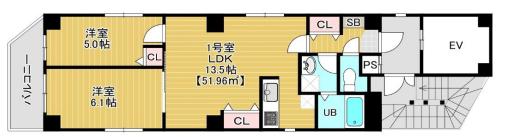 金太郎ヒルズ361(2LDK/2階)の間取り写真