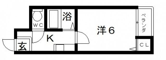 エスト長居西(1K/10階)の間取り写真