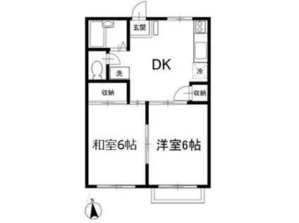 コート平塚B(2DK/2階)の間取り写真