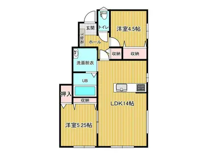 クレストガーデン(2LDK/1階)の間取り写真