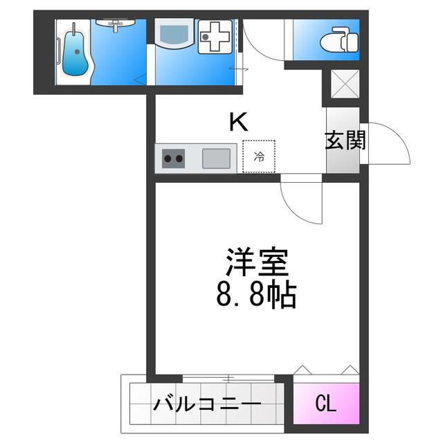 フジパレス今川公園東III番館(1K/1階)の間取り写真
