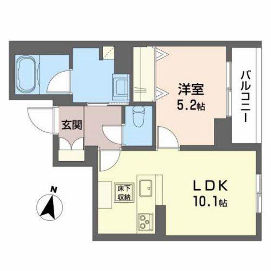 アヴニール上杉(1LDK/1階)の間取り写真