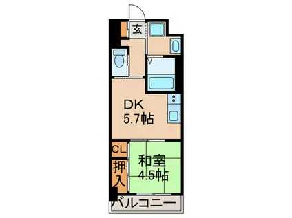 あづみの家(1DK/5階)の間取り写真