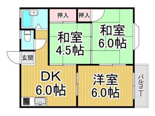 アーバンたわら2(3DK/2階)の間取り写真