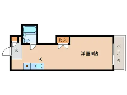 メゾンドヒルナラハウジング(ワンルーム/4階)の間取り写真