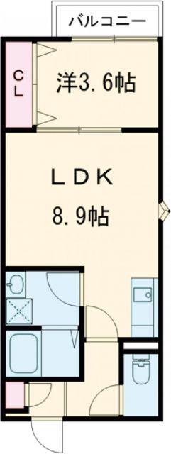 LECOCON弥富III(1LDK/1階)の間取り写真