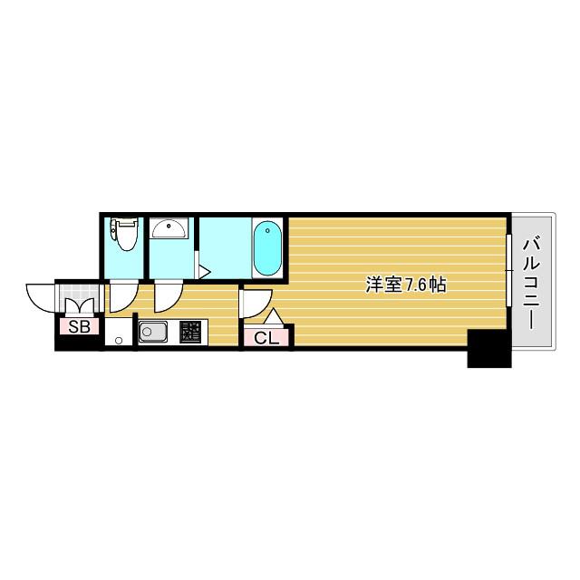 LALA PLACE難波ガルテン(1K/5階)の間取り写真