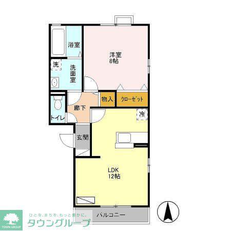 ヴェラハイツM(1LDK/2階)の間取り写真