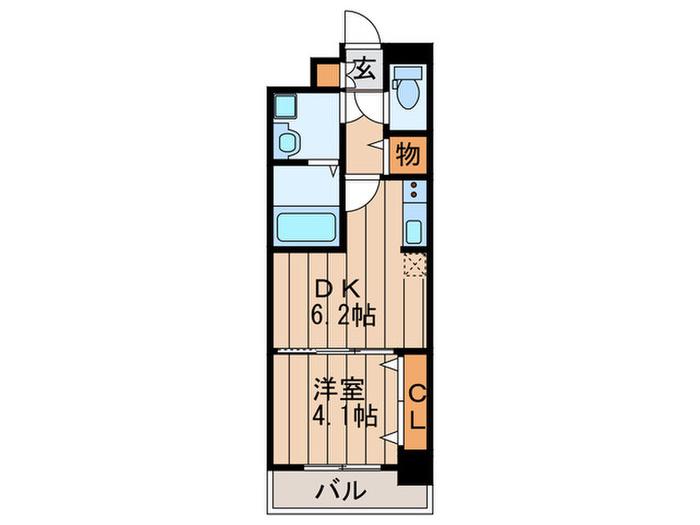 スプランディッド新大阪イースト(1DK/3階)の間取り写真
