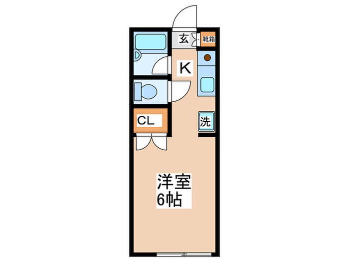 エステル堀之内(1K/1階)の間取り写真