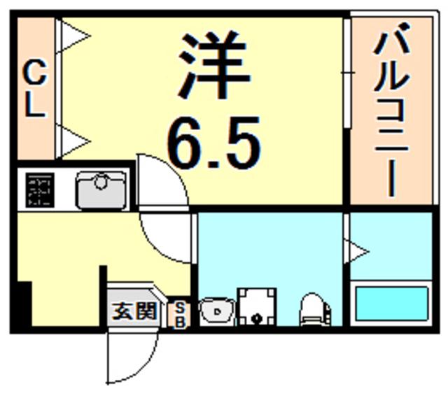 ヴィレッタ武庫之荘(1K/3階)の間取り写真