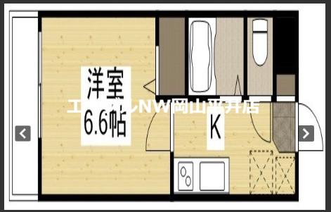 ウェーブレジデンス原尾島III(1K/2階)の間取り写真