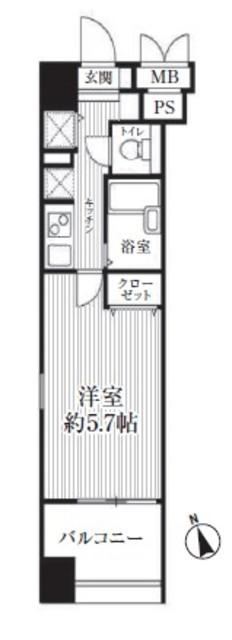 HF南麻布レジデンス(1K/8階)の間取り写真