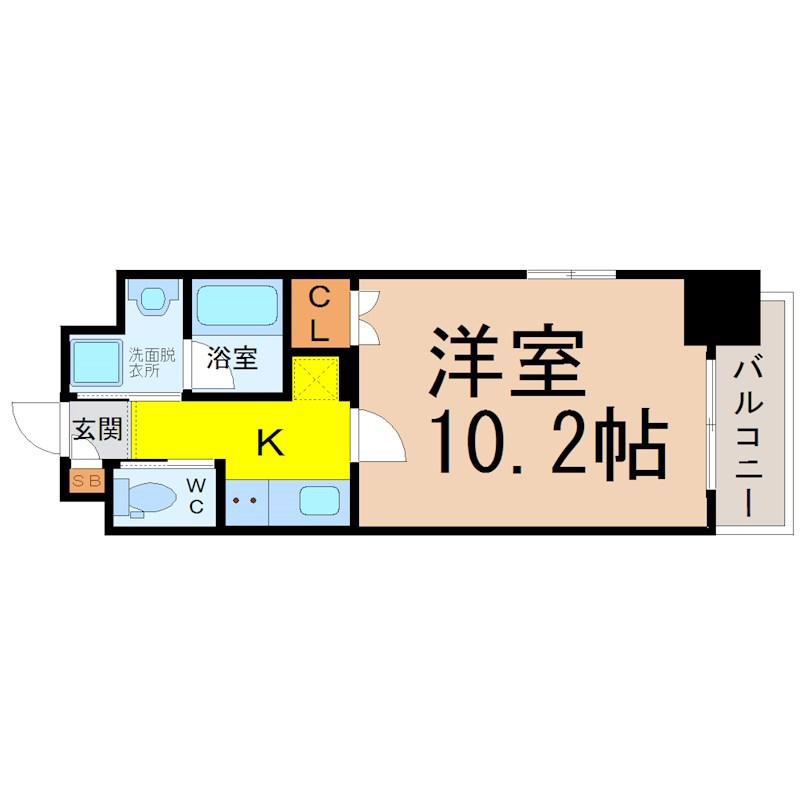 プランベイム大須駅前(1K/10階)の間取り写真
