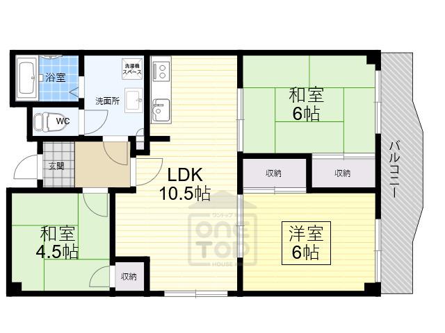 メゾンカーサー2号館(3LDK/2階)の間取り写真