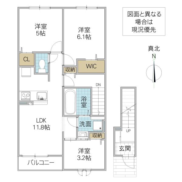 ソラリスA(3LDK/2階)の間取り写真