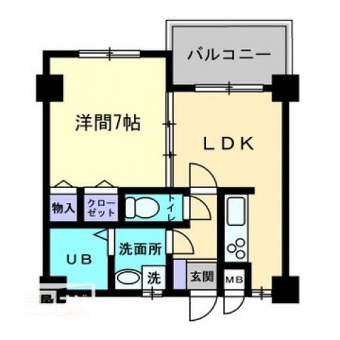 大進第五ハイツ(1LDK/1階)の間取り写真