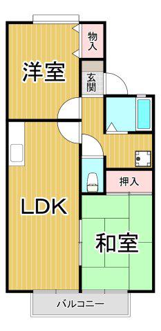 アーベント広田(2LDK/2階)の間取り写真