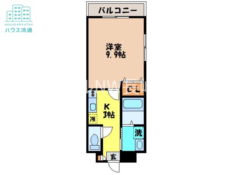 フォレストパーク(1K/2階)の間取り写真