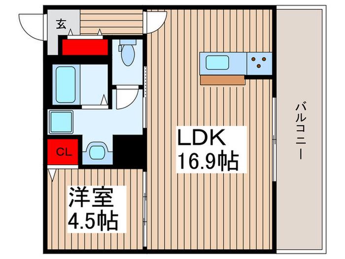 IMPLEOS朝霞根岸台(1LDK/1階)の間取り写真