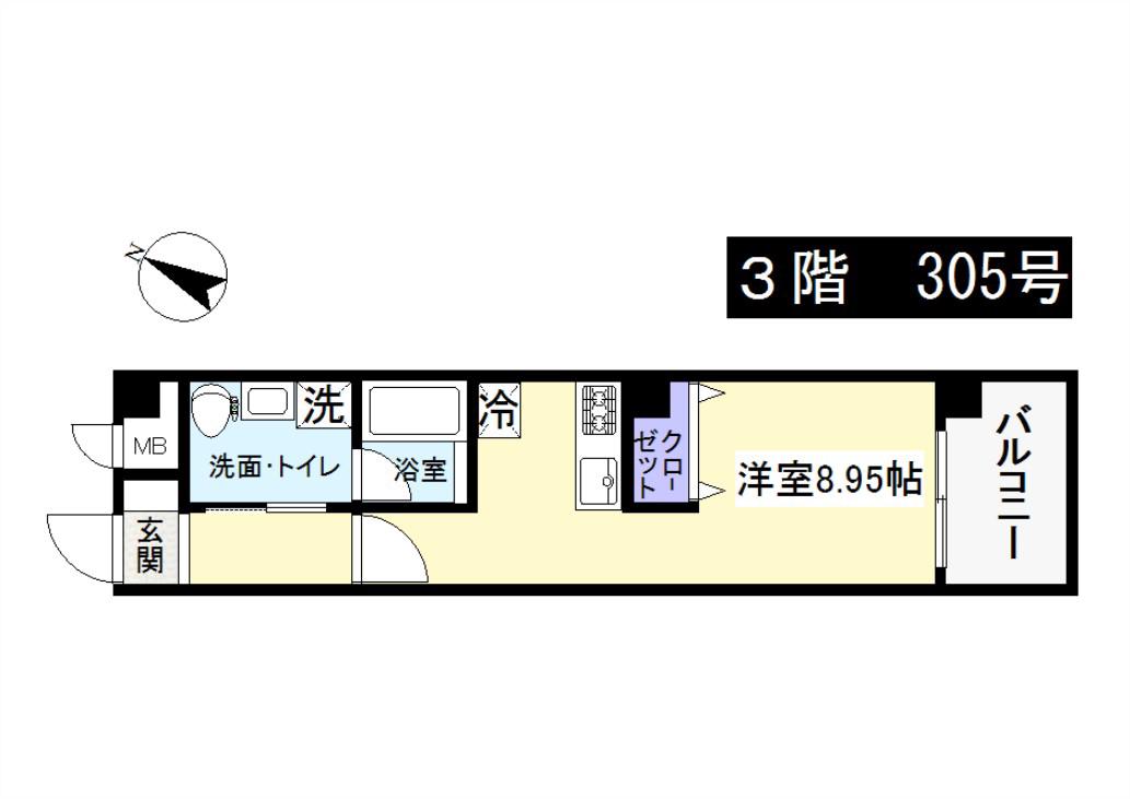 DAICHI B.L.D HORINOUCHI(ワンルーム/3階)の間取り写真
