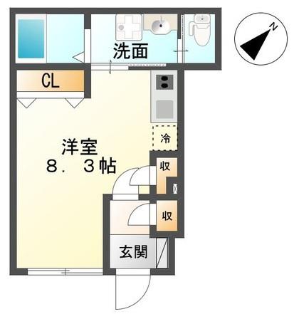 クレール長町(ワンルーム/1階)の間取り写真