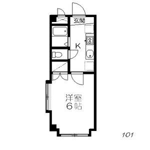 メゾンプラネット台原(1K/1階)の間取り写真