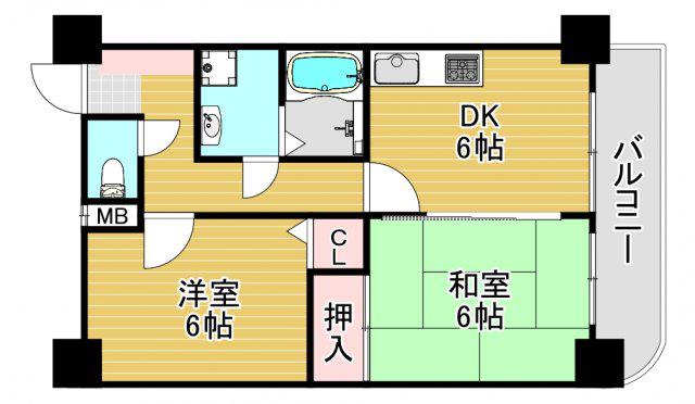 ARK ONE(2DK/10階)の間取り写真