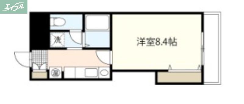アンブシュール京橋(1K/4階)の間取り写真