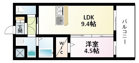 第22関根マンション(1LDK/6階)の間取り写真