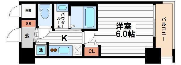 LIVECASA本町(1K/11階)の間取り写真