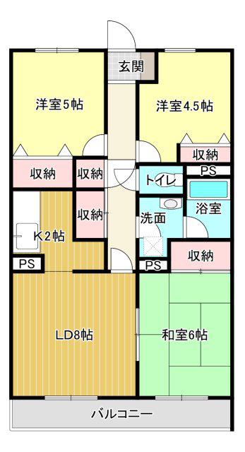ソレアード曳馬(3LDK/1階)の間取り写真