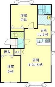 エモリエル(2LDK/2階)の間取り写真
