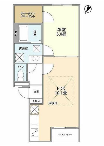 東急多摩川線 武蔵新田駅 徒歩8分 3階建 築11年(1LDK/2階)の間取り写真