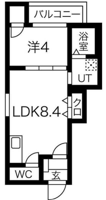ドアーン長瀬(1LDK/2階)の間取り写真