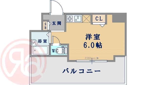 ルミエール四ツ橋(ワンルーム/8階)の間取り写真