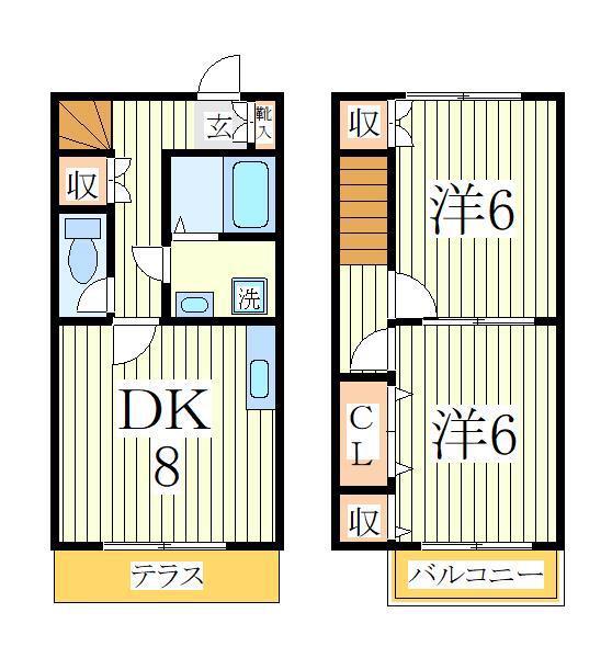 DUPLEX FOLIAR I(2DK/1階)の間取り写真