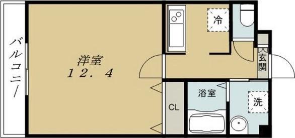 鶴羽之彩(1K/2階)の間取り写真