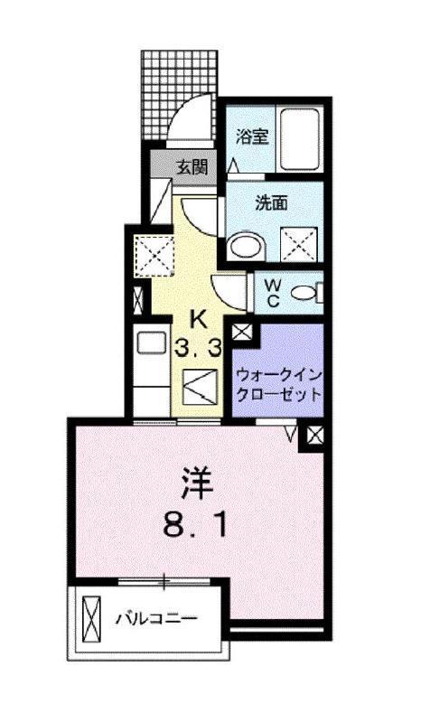 シャンテ・クレール(1K/1階)の間取り写真