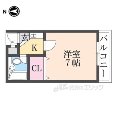 プレアール寝屋川緑町(1K/2階)の間取り写真
