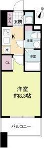 プラウドフラット新大阪(1K/3階)の間取り写真
