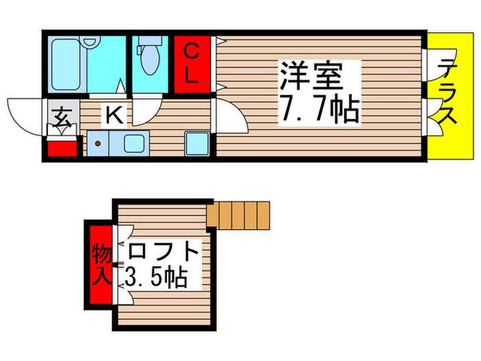 SK PALACE 5(1K/1階)の間取り写真