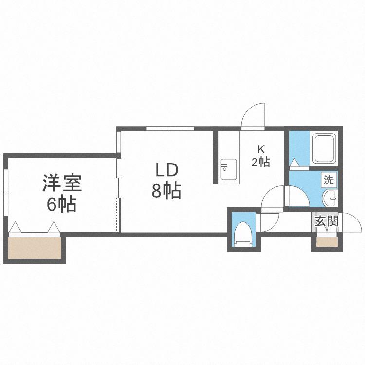 レストヒルズ白石駅 A棟(1LDK/3階)の間取り写真