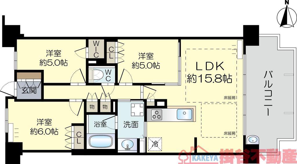 プレミスト茨木西中条(3LDK/1階)の間取り写真
