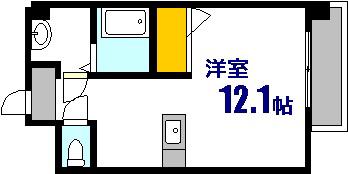 SA01(ワンルーム/4階)の間取り写真