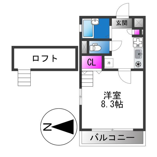 アルカサールYOSHITANI(1K/3階)の間取り写真