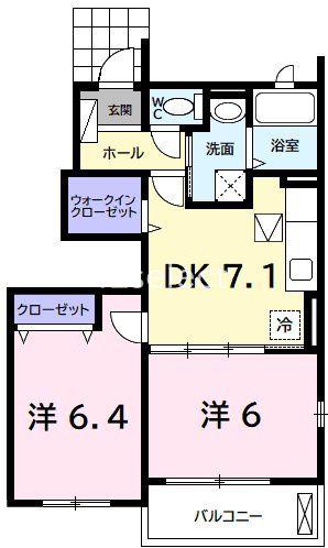 ブリアンソレイユ(2DK/1階)の間取り写真