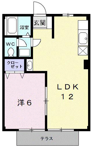 サンヒルB(1LDK/1階)の間取り写真