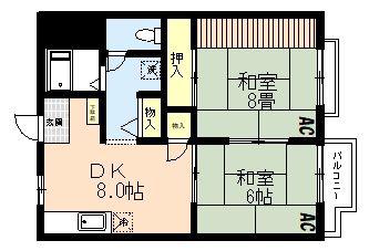 ドエル立石(2LDK/3階)の間取り写真